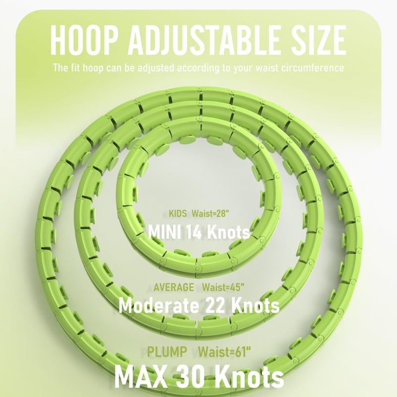 JKSHMYT Infinity Weighted Hula Exercise Hoop, for Adults Women Weight Loss Plus Size, 26/30 Detachable Links - Image 3